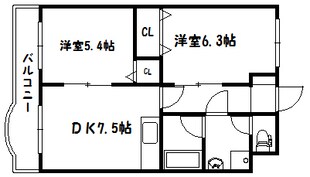 県庁前 徒歩9分 2階の物件間取画像